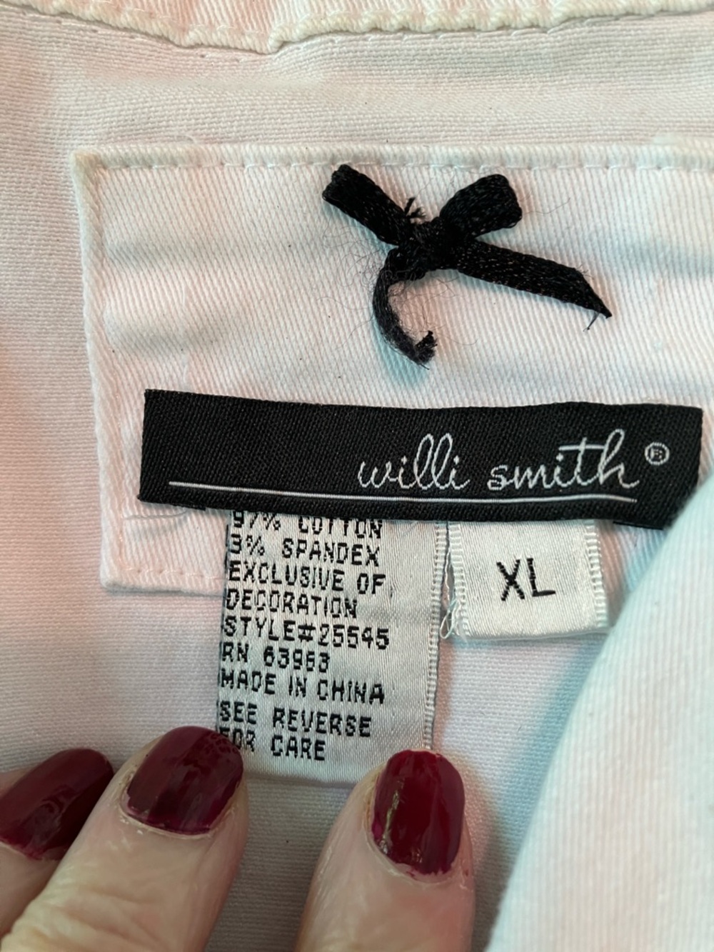 Women's Frayed Edge White Jacket - Classic Utility Style - Picture 5 of 5
